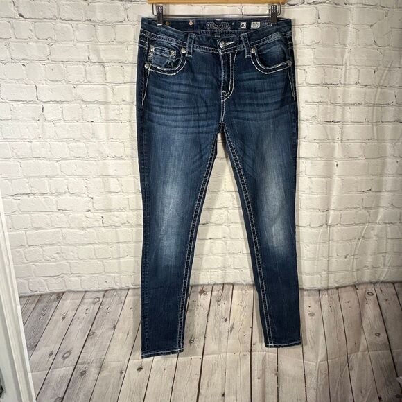 Miss Me Women’s Jeans size 30 Mid Rise Skinny Embellished Denim Pockets ME8545SR - Picture 7 of 12